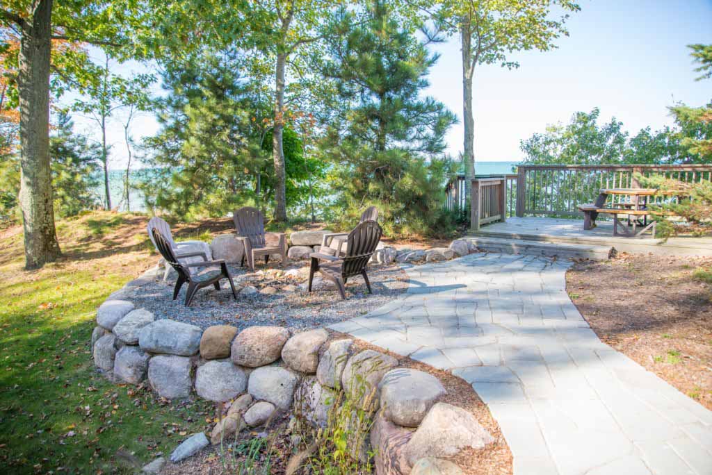 Stone surround patio