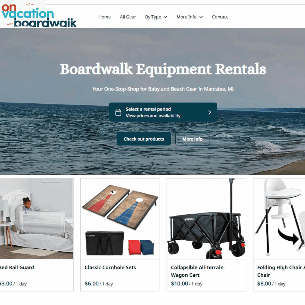 beach gear rental and baby gear rentals manistee