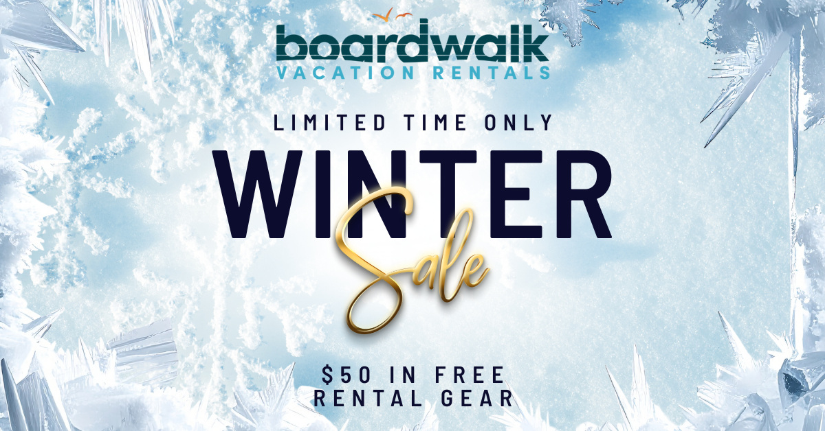 Manistee $50 Free Rental Gear Winter Sale Facebook Ad