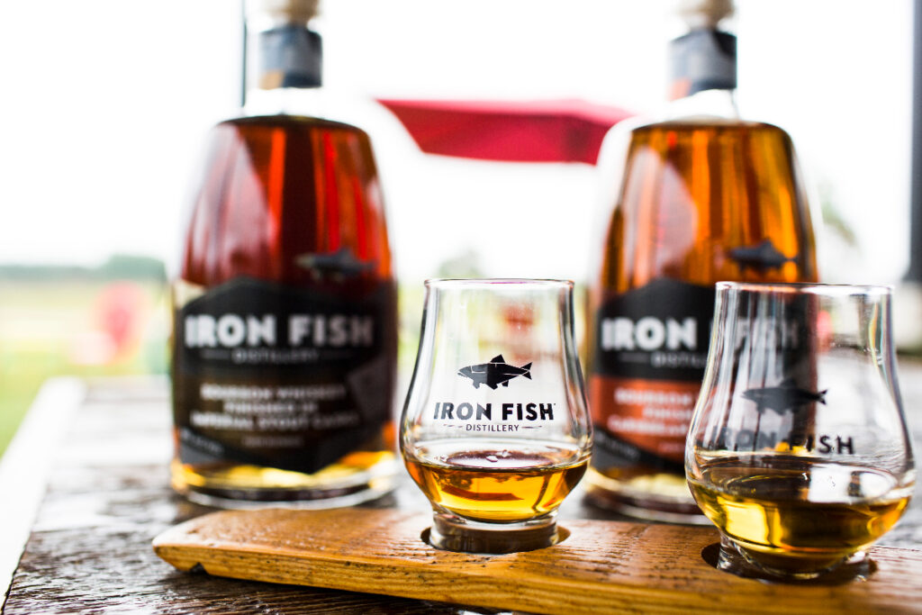 iron fish distillery bourbon flight